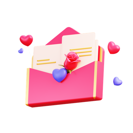 Love mail 3D Illustration