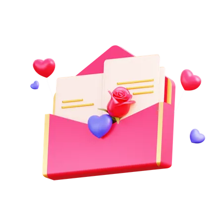 Love mail  3D Illustration