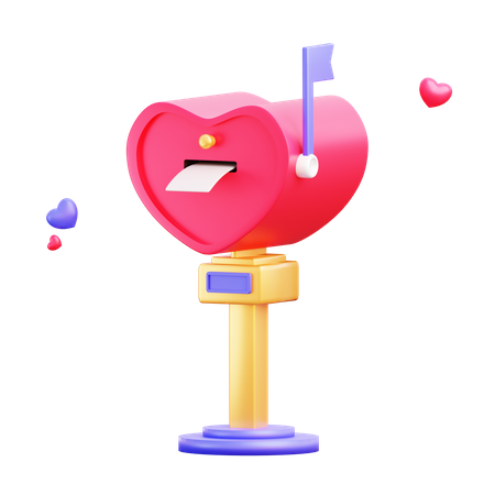 Love mailbox  3D Illustration