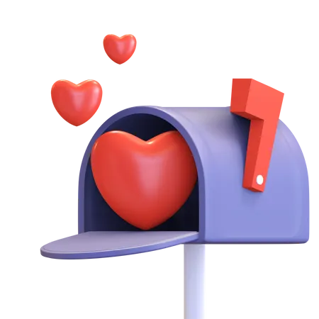 Love Mailbox Icon Valentine Day Symbol 3 D Render Illustration 3D Illustration