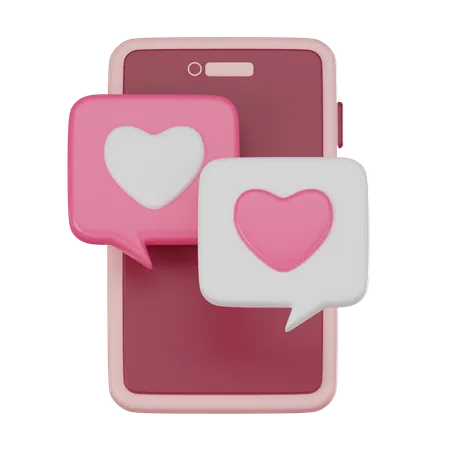 Heart Shaped Dialog Symbol Love Chat Of Heartfelt Connections On Valentines Day Perfect For Expressing Love In The Digital Era 3 D Render Illustration 3D Icon