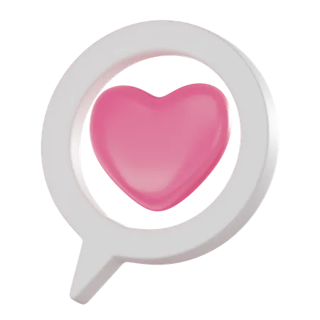 Heart Shaped Dialog Symbol Love Chat Of Heartfelt Connections On Valentines Day Perfect For Expressing Love In The Digital Era 3 D Render Illustration 3D Icon
