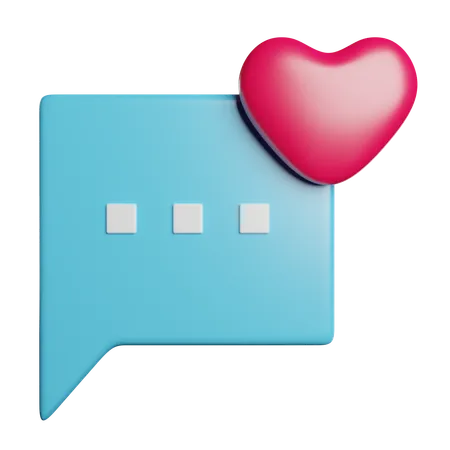 Love Message Chat 3D Icon
