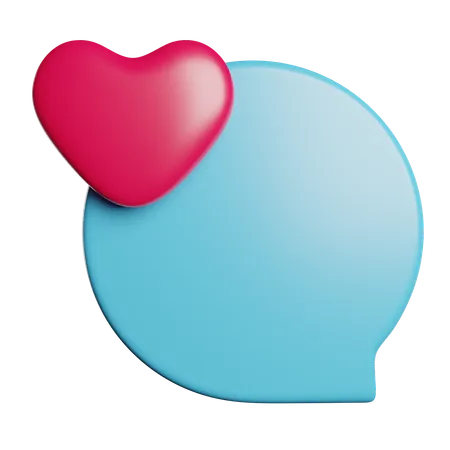 Chat Bubble Love 3D Icon