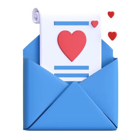 Love message  3D Illustration