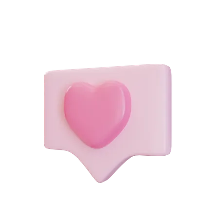 3 D Pink Love Callout Illustration Object 3D Illustration