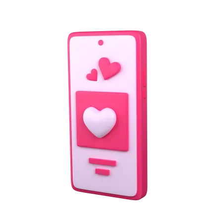 Love Message On Phone Valentine 3 D Icon 3D Icon