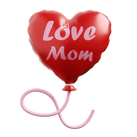 Love Mom Balloon  3D Icon