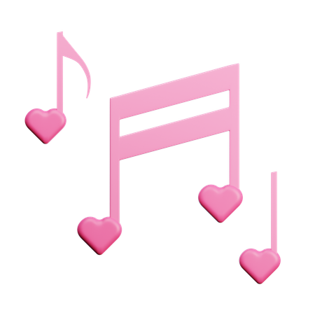 Love Musical Note  3D Icon