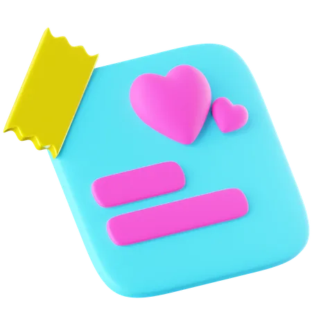 Love Note  3D Icon