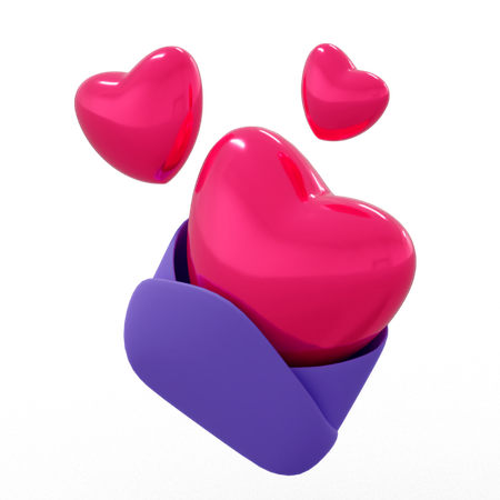 Love notification  3D Illustration