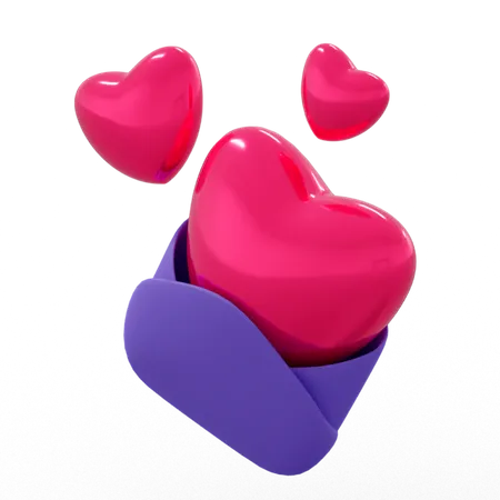 Love notification  3D Illustration