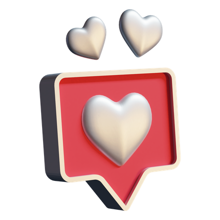 Love notification 3D Illustration