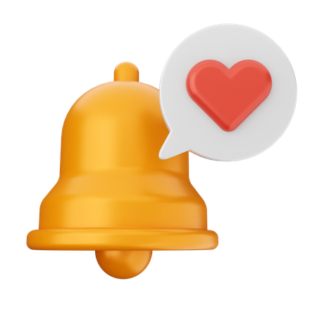 Love Notification Bell  3D Icon