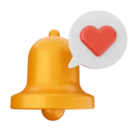 Love Notification Bell  3D Icon