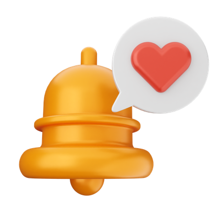 Love Notification Bell  3D Icon