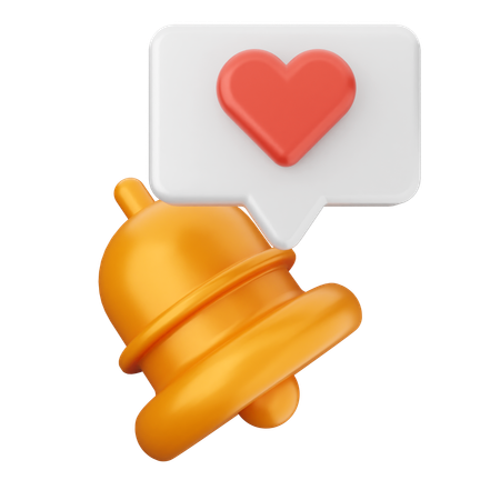 Love Notification Bell  3D Icon