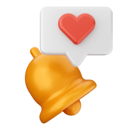 Love Notification Bell  3D Icon