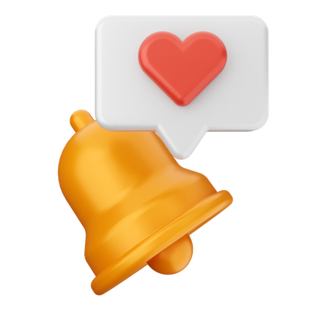 Love Notification Bell  3D Icon