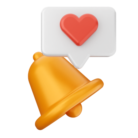 Love Notification Bell  3D Icon