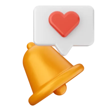 Love Notification Bell  3D Icon