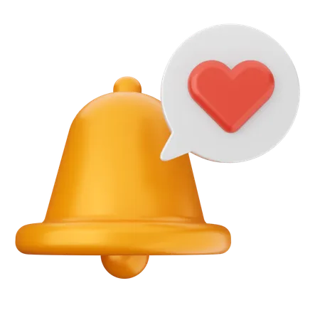 Love Notification Bell  3D Icon