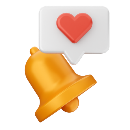 Love Notification Bell  3D Icon