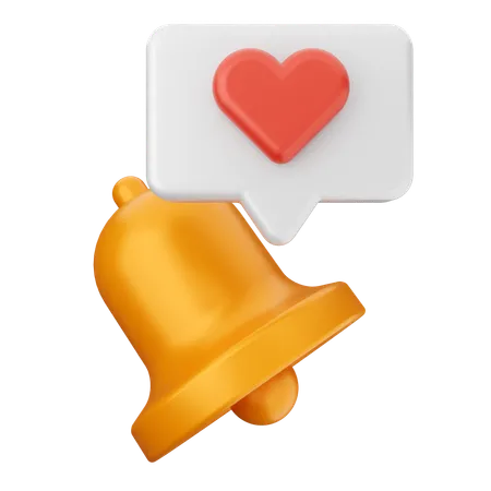 Love Notification Bell  3D Icon