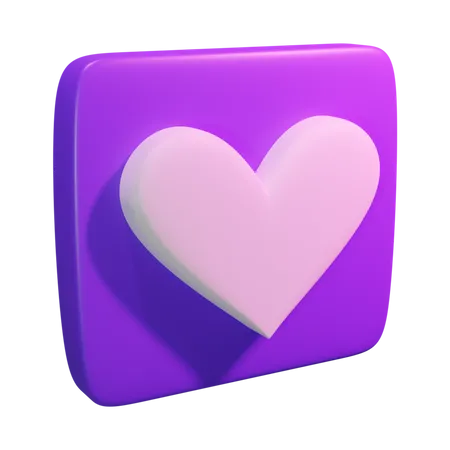 Love Or Like Button With Purple And Pink 3D Icon