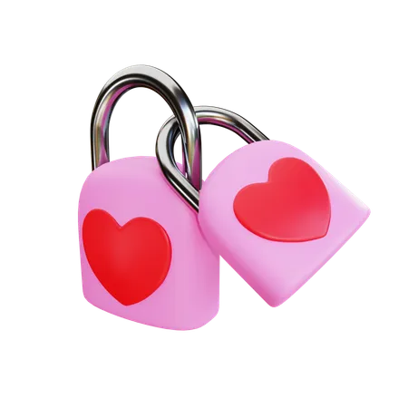 3 D Render Valentine Love Padlock 3D Icon