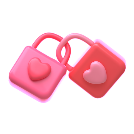 Love Padlock  3D Icon