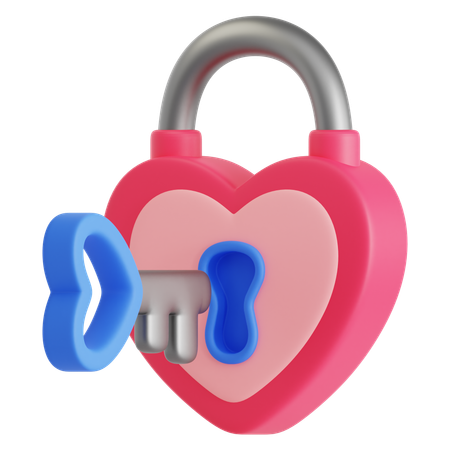 Love Padlock  3D Icon