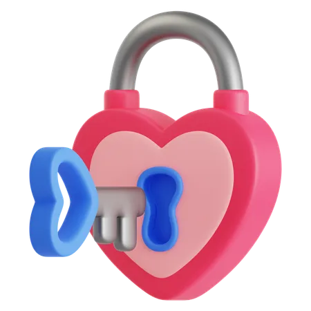 Love Padlock  3D Icon