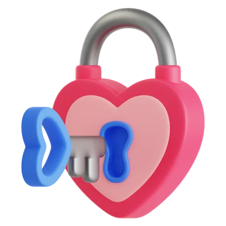 Love Padlock  3D Icon