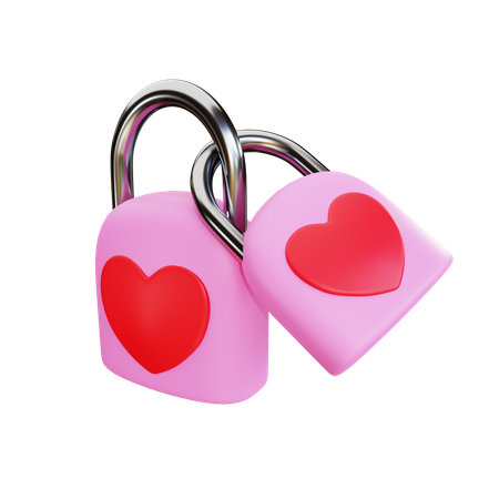 Love Padlock  3D Icon