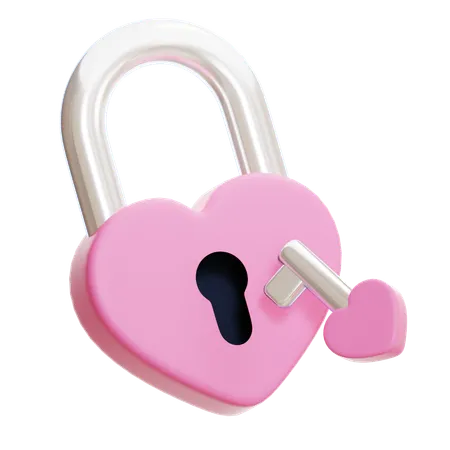 Love Padlock  3D Icon