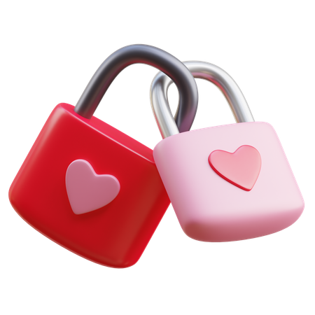 Love Padlock  3D Icon