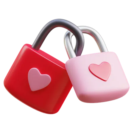 Love Padlock  3D Icon