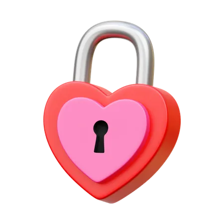 Love Padlock  3D Icon