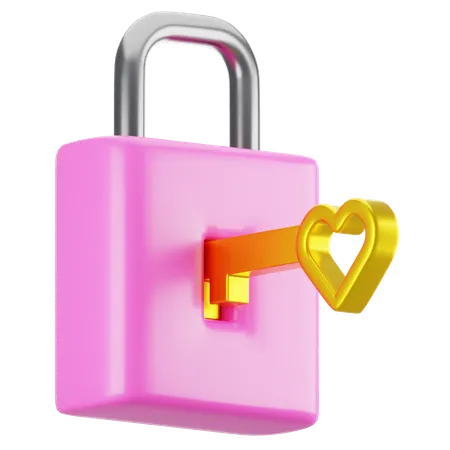 Love Padlock  3D Icon