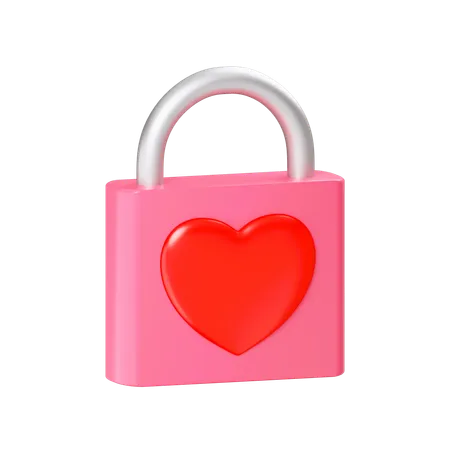 Love Padlock  3D Icon