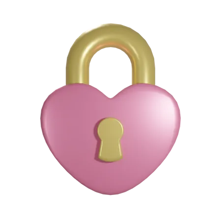 Love Padlock  3D Icon