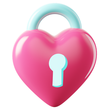 Love padlock  3D Icon