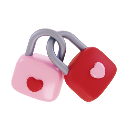 Love Padlock  3D Icon