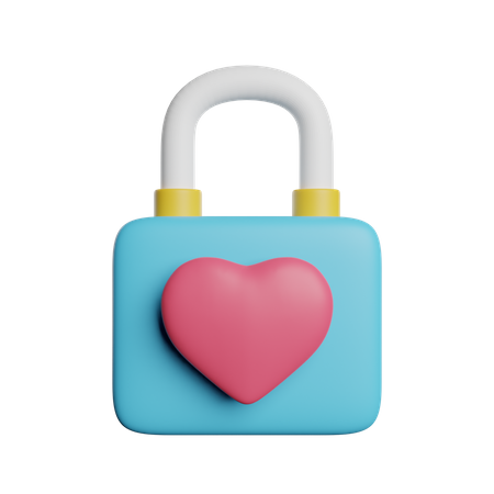 Love Padlock  3D Icon