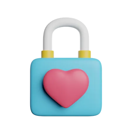 Love Padlock  3D Icon