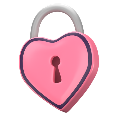 Love Padlock  3D Icon