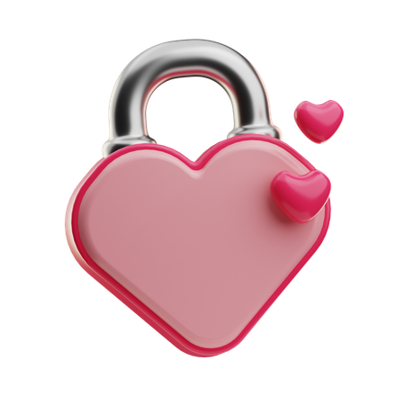 Love Padlock  3D Icon