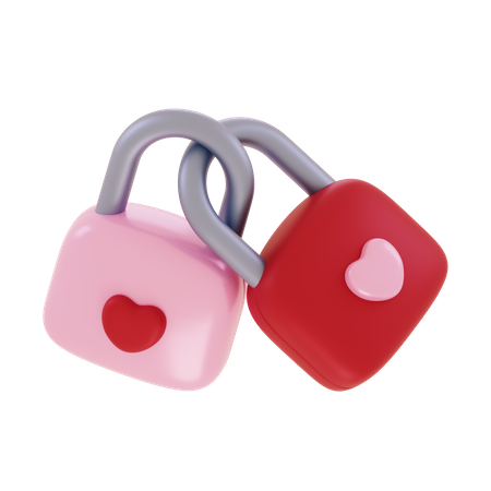 Love Padlock  3D Icon