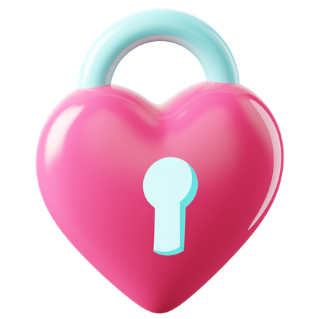 Love padlock 3D Icon